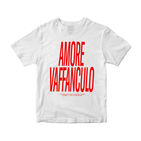 T-shirt AMORE VAFFANCULO bianca/rossa