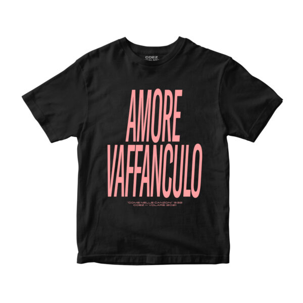 T-shirt AMORE VAFFANCULO nera/rosa
