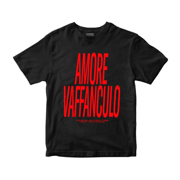 T-shirt AMORE VAFFANCULO nera/rossa